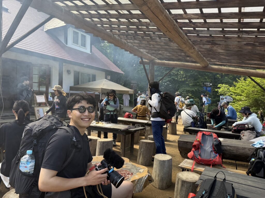 登山口にて